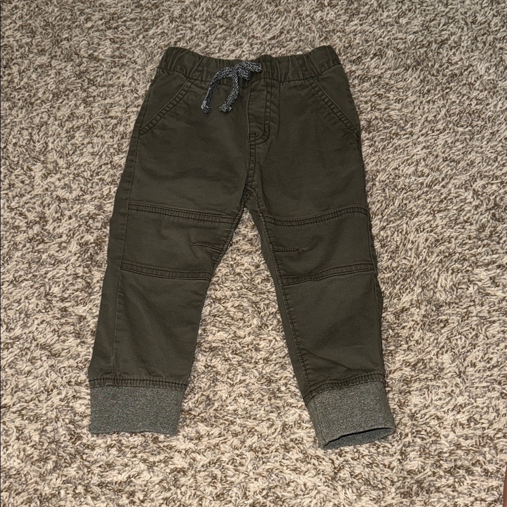 Kids Olive Green Jogger Pants